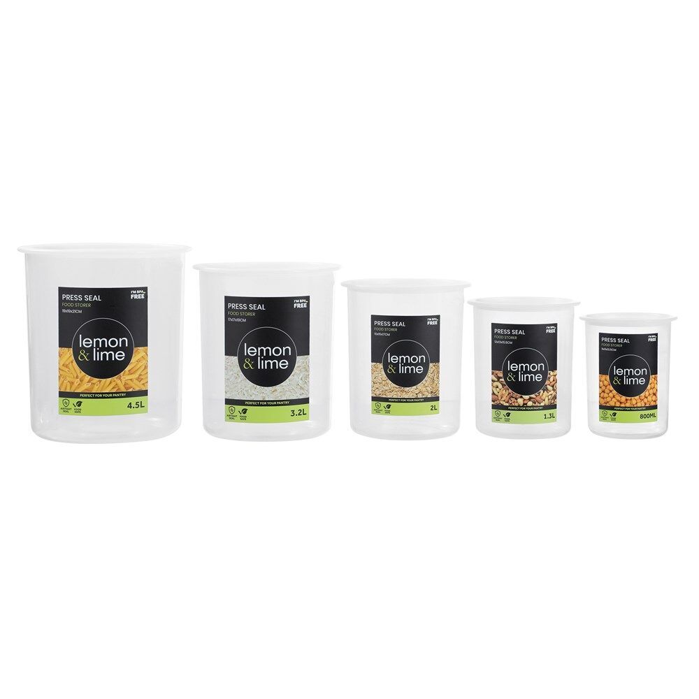 12PK Lemon & Lime Press Seal Food Storer Container 4.5L 19x19x21cm
