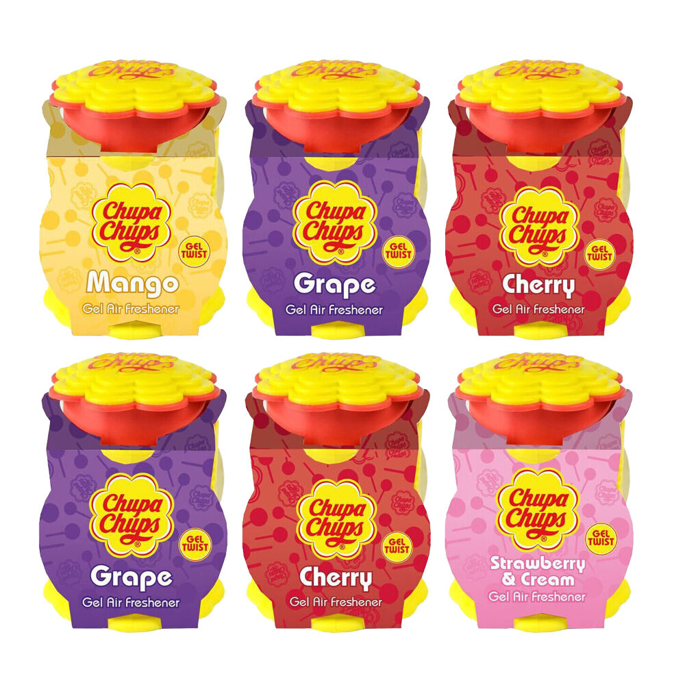 6PK Chupa Chups 73g Air Freshener Gel Twist Assorted Home Room Fragrance