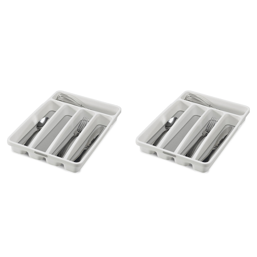 2PK Madesmart Mini 5 Compartment Cutlery Tray 32x23cm White