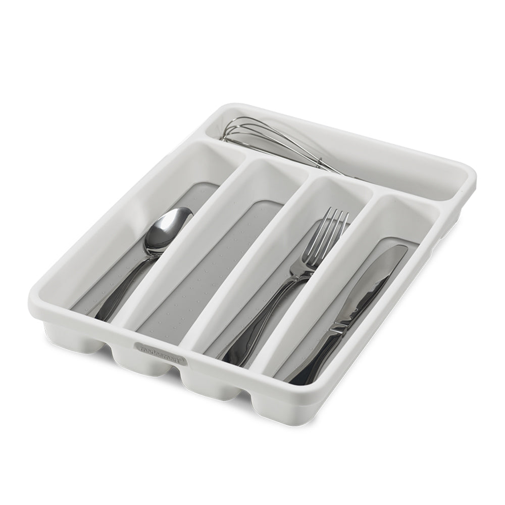 2PK Madesmart Mini 5 Compartment Cutlery Tray 32x23cm White