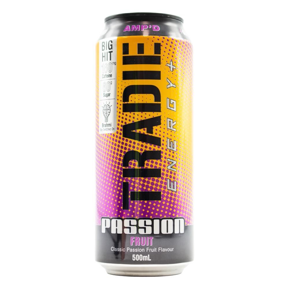 12PK Tradie Amp'd 500ml Energy Sports Drink - Passionfruit