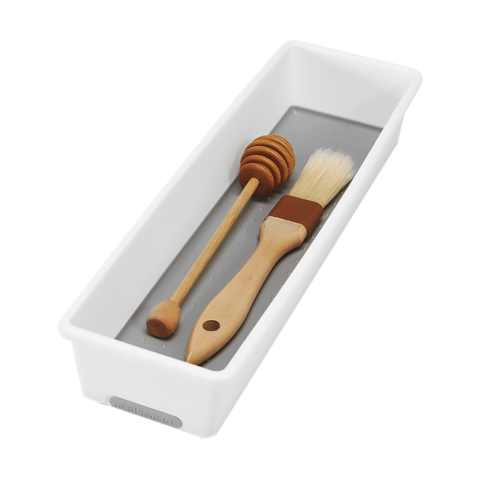 4PK Madesmart Narrow Bin Organiser 32x10cm Rectangle White