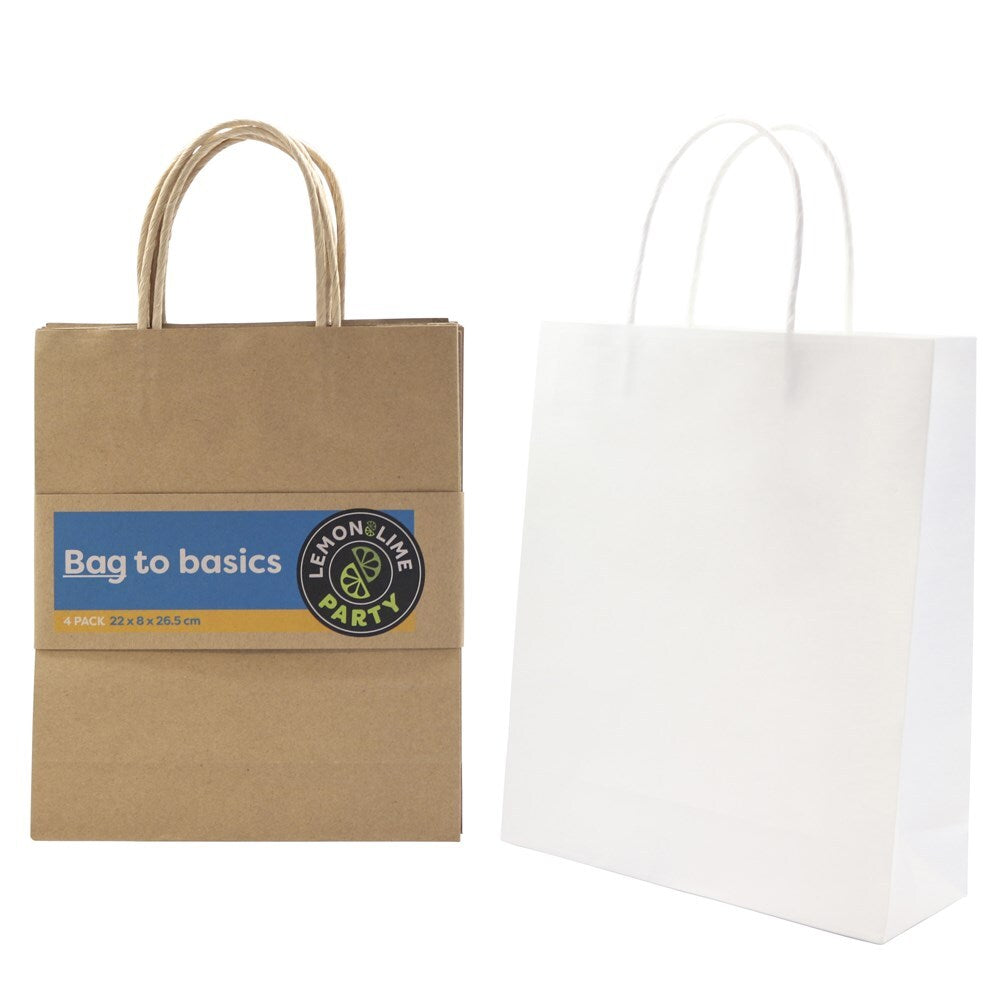 16PK Lemon & Lime Gift Bag Paper 26.5X22X8cm Assorted