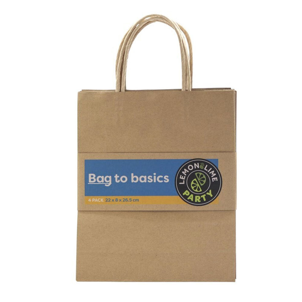 16PK Lemon & Lime Gift Bag Paper 26.5X22X8cm Assorted