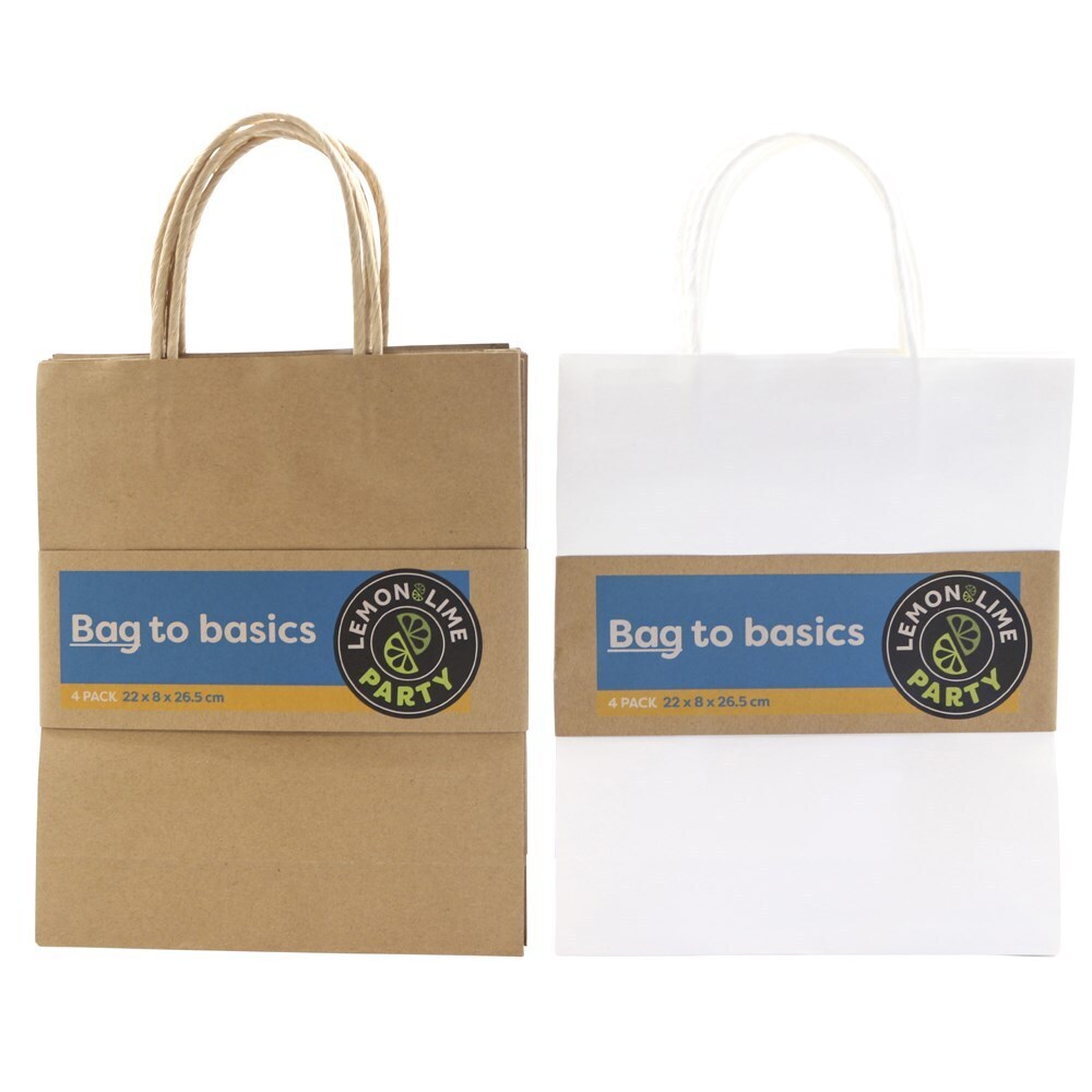 16PK Lemon & Lime Gift Bag Paper 26.5X22X8cm Assorted