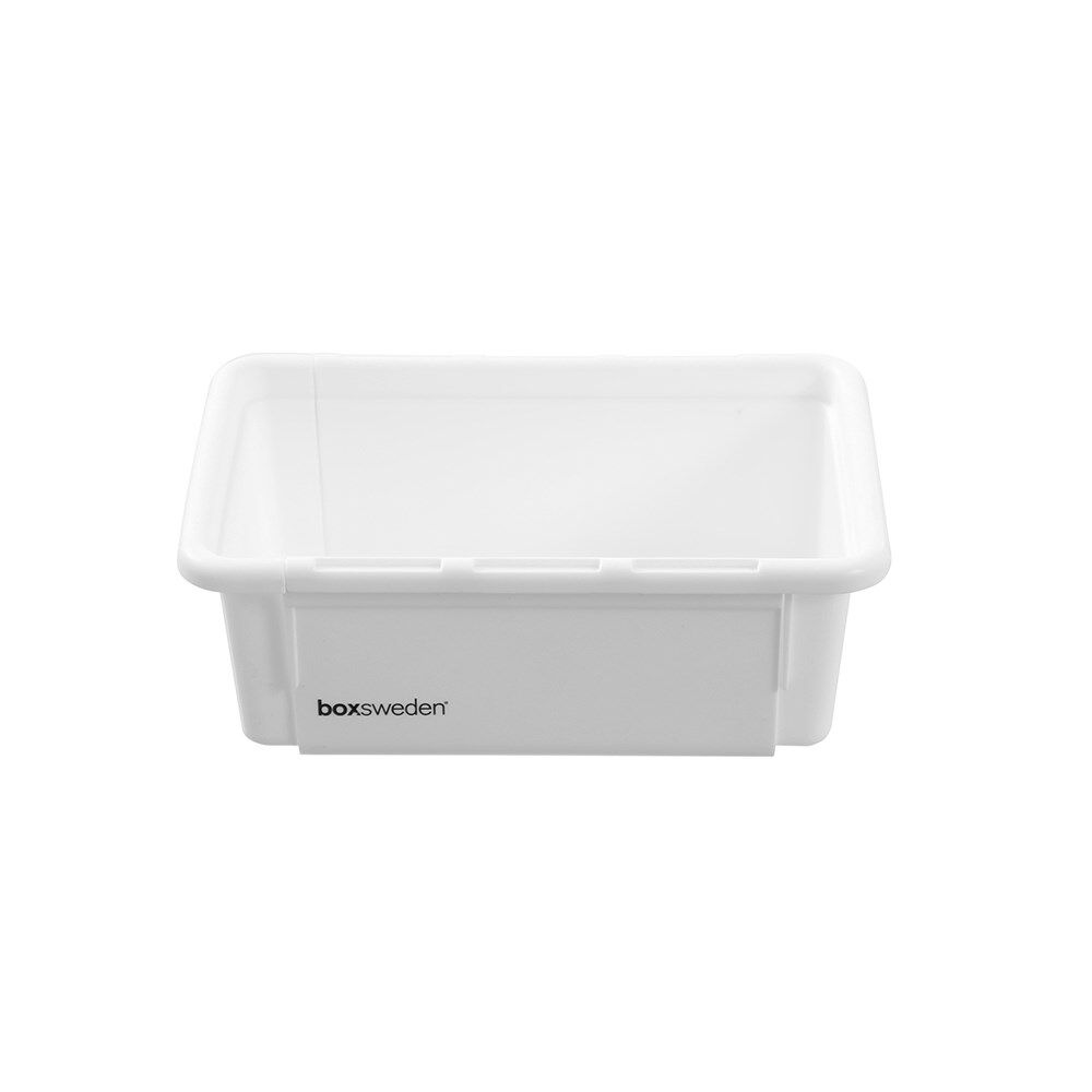 24PK Boxsweden Adjustable Drawer Tote Organiser Sleek Tray 18-29x12x7cm White