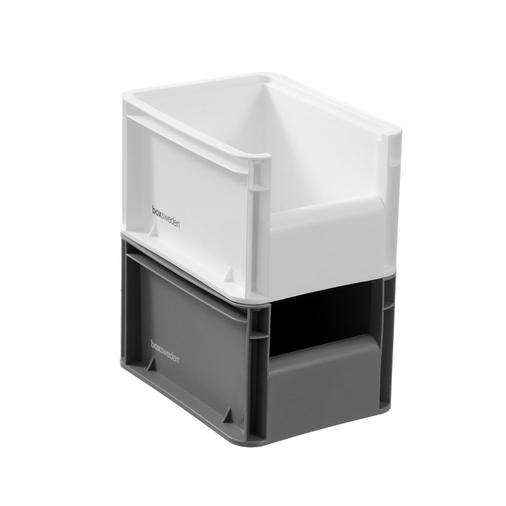 12PK Boxsweden Heavy Duty Stackable Tray Sleek Organiser 20x15x12cm Assorted
