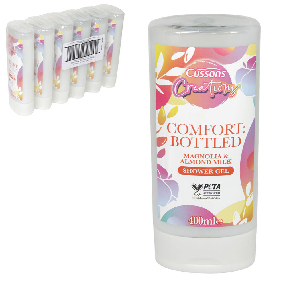 6PK Cussons Creations Shower Gel Body Wash 400ml Magnolia & Almond Milk