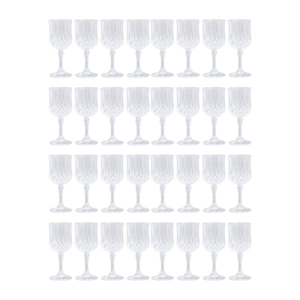 32pc Lemon & Lime Crystal Deco Plastic Reusable Wine Cup 220ml