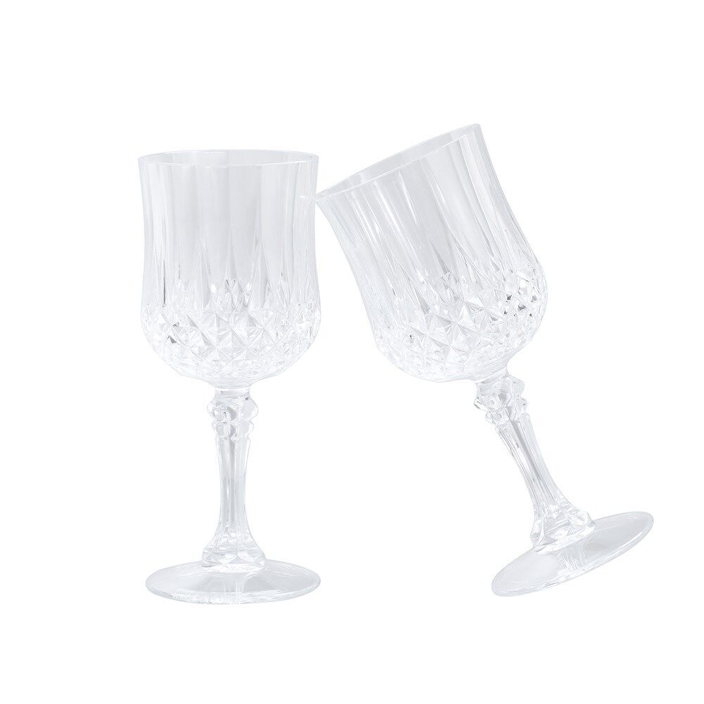 32pc Lemon & Lime Crystal Deco Plastic Reusable Wine Cup 220ml