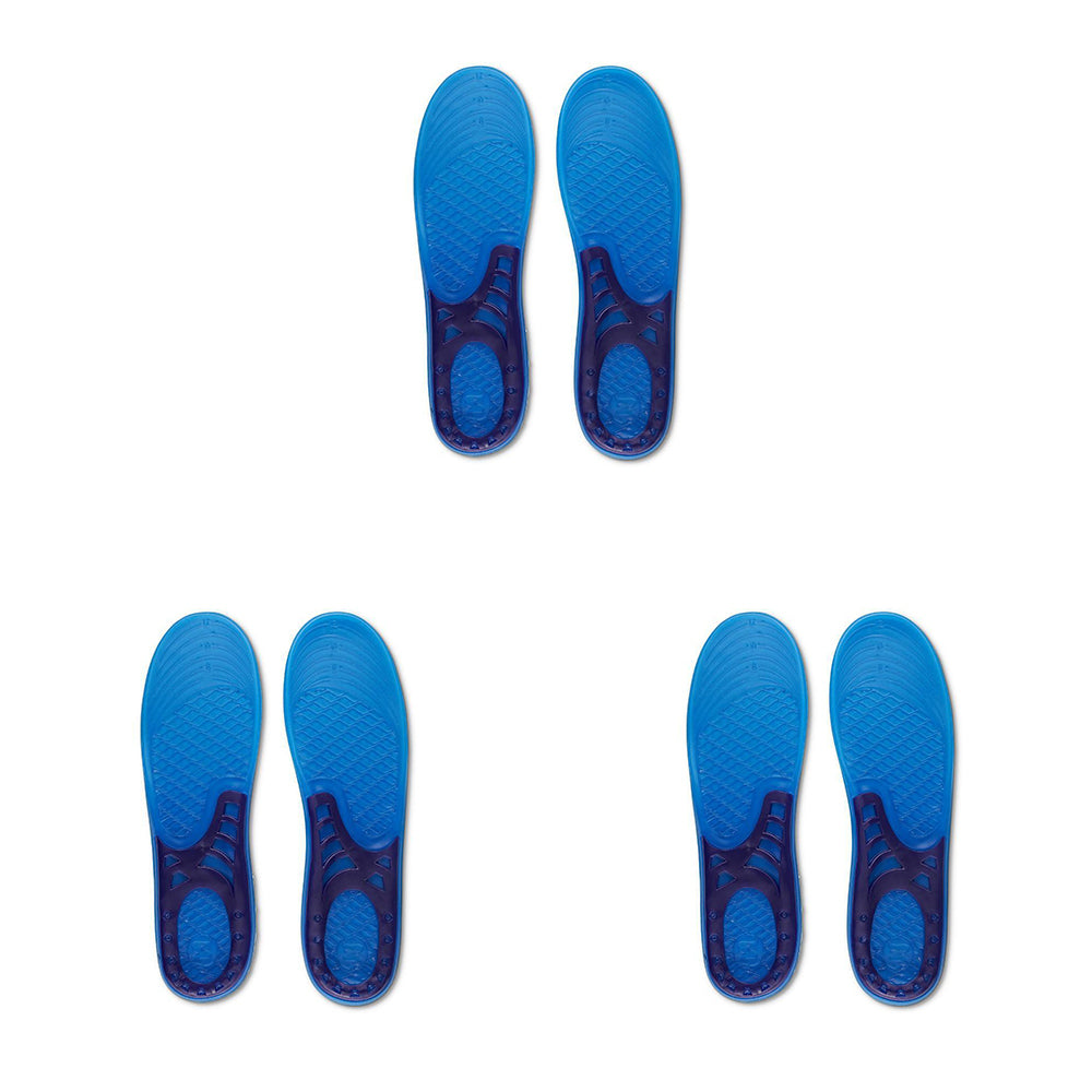 3PK Sof Comfort Cushioning Gel Support Insole Mens Size 7-13