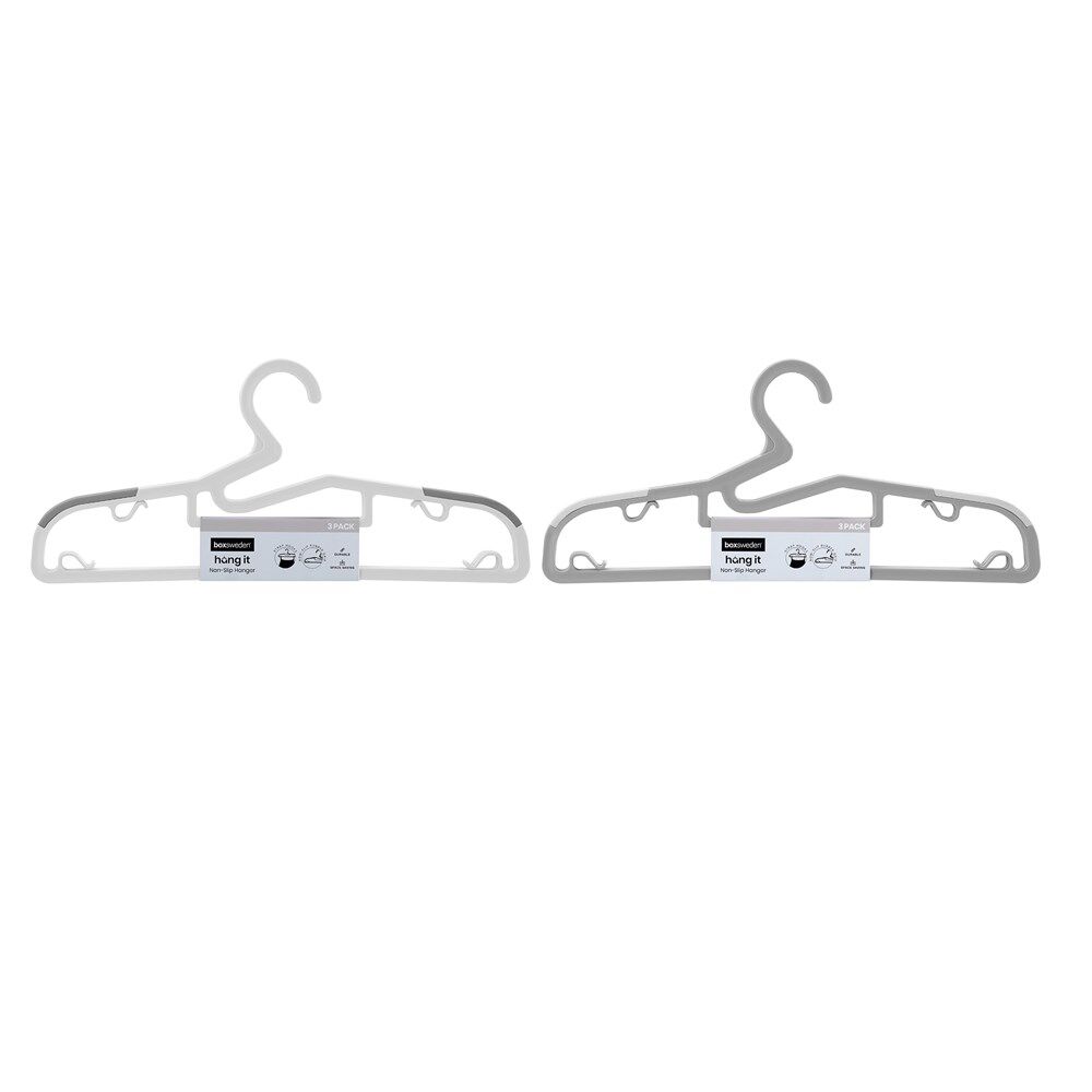 24x 3pc Boxsweden Space Saving Non-Slip Hanger w/ Strap Hooks 39cm Assorted