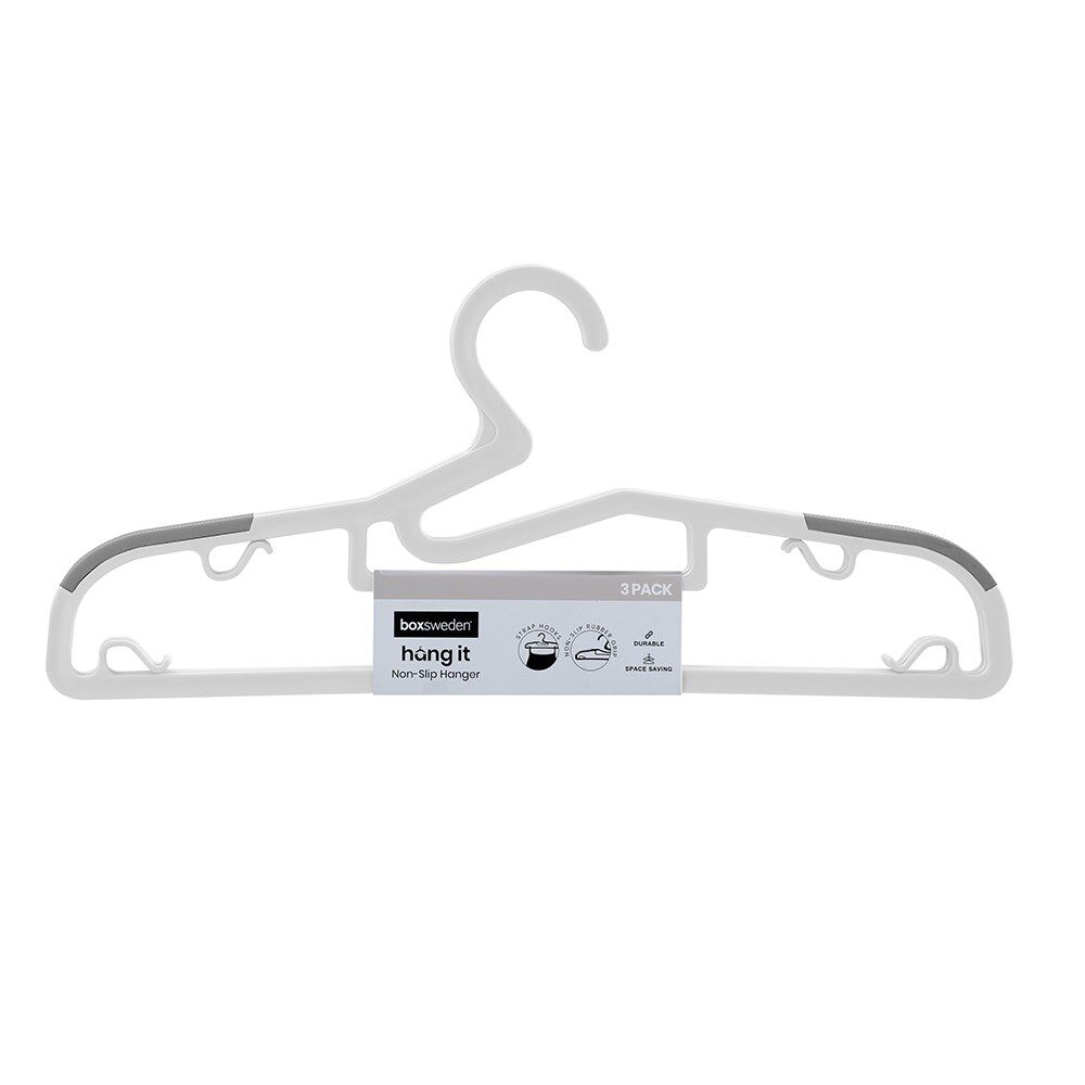 24x 3pc Boxsweden Space Saving Non-Slip Hanger w/ Strap Hooks 39cm Assorted