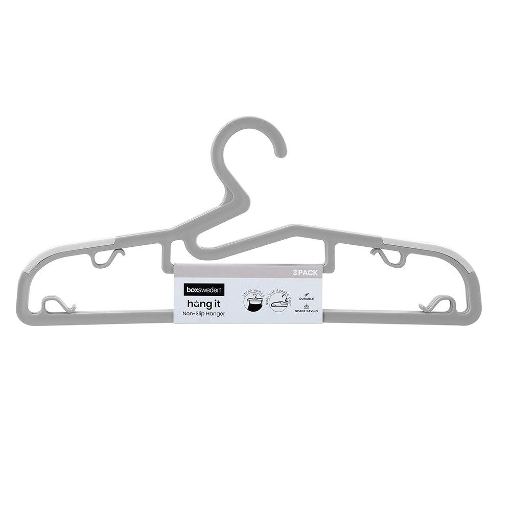 24x 3pc Boxsweden Space Saving Non-Slip Hanger w/ Strap Hooks 39cm Assorted