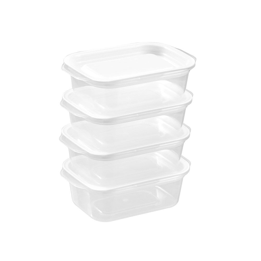 24x 4pc Lemon & Lime Reusable Lunch/Snack Container Portable Rectangular 180ml