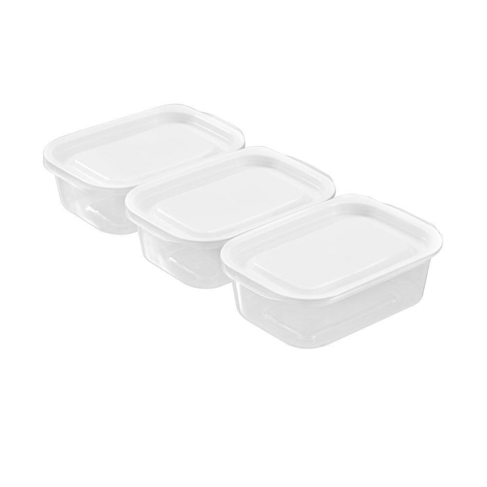 24x 3pc Lemon & Lime Reusable Lunch/Snack Container Portable Rectangular 400ml