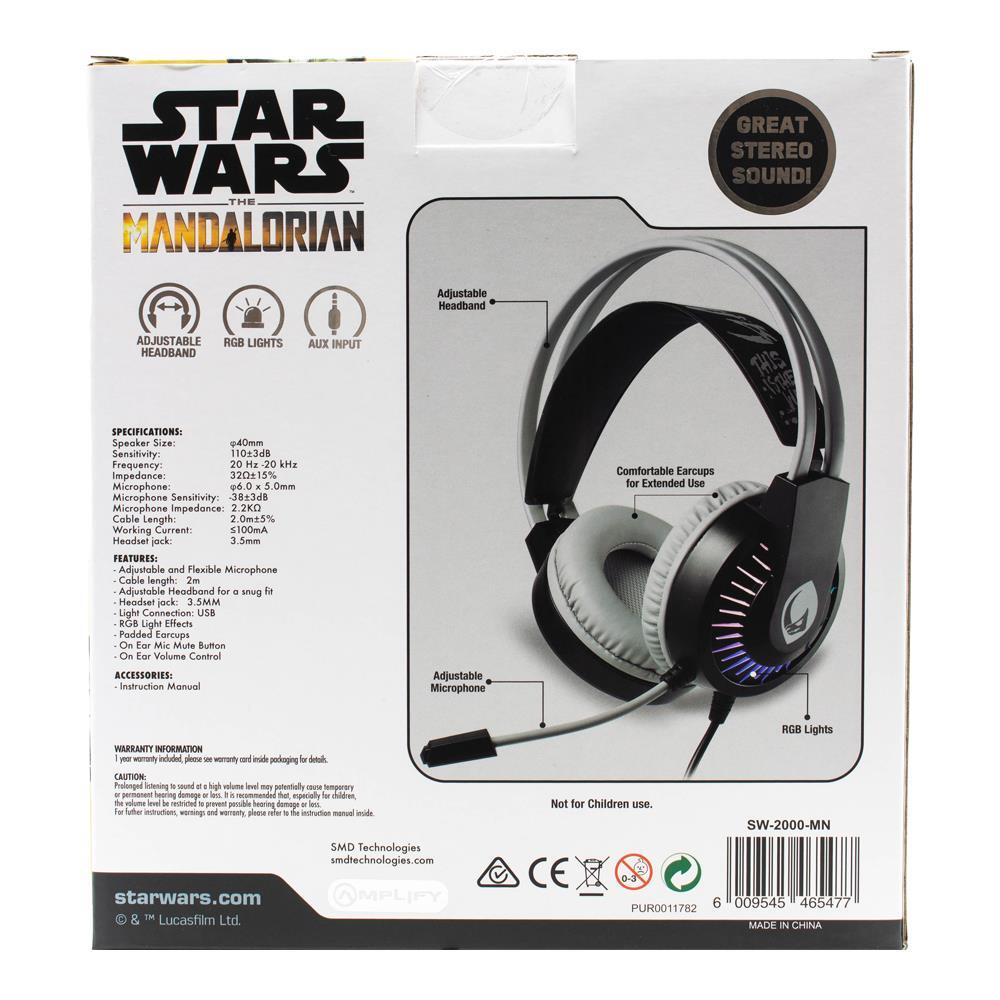 2PK Star Wars The Mandalorian Gaming Headset w/ Microphone