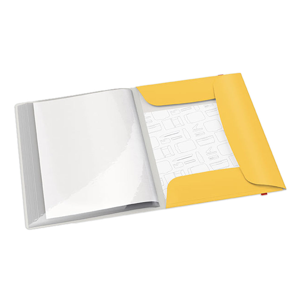 3PK Leitz Cosy 3-Flap A4 Document Folder & Display Book - Yellow