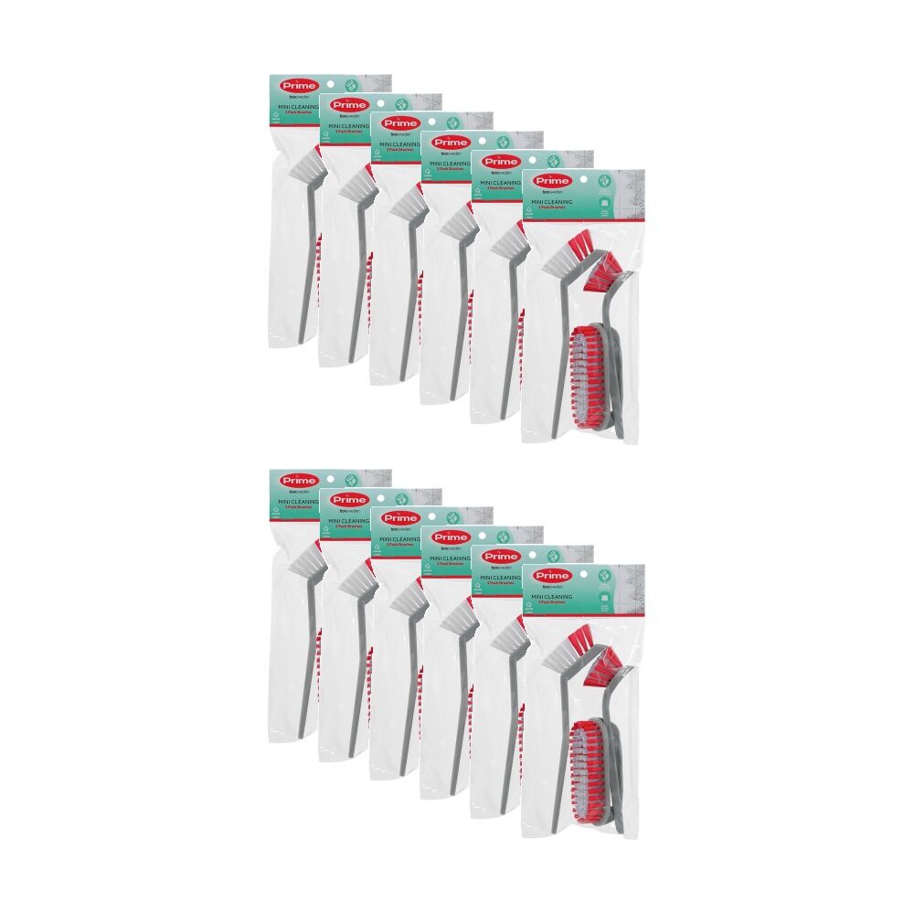 12x 3pc Boxsweden Prime Essentials Mini Hand Brush Set for Cleaning Assorted