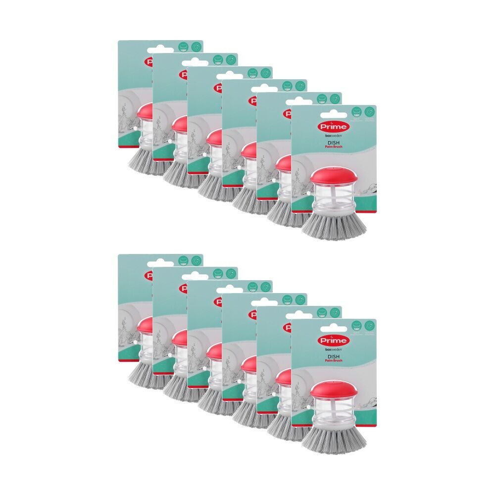 12PK Boxsweden Prime Essentials Palm Dish Brush for Cleaning Assorted
