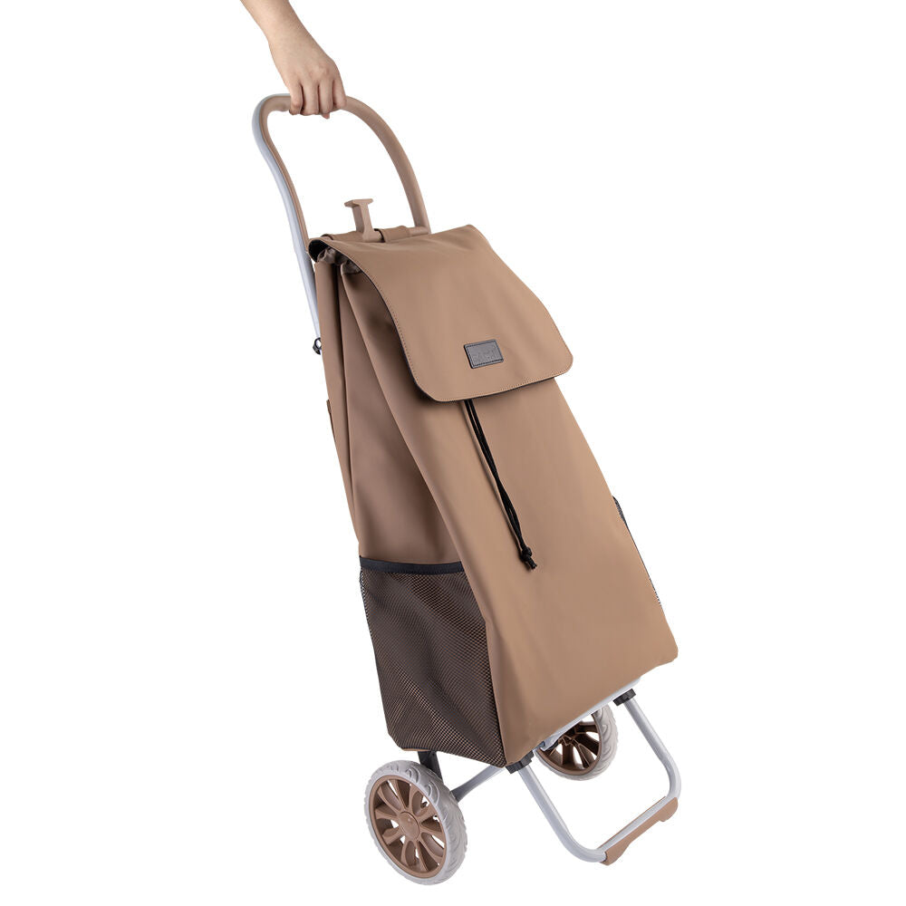 Sachi Cosmo Weatherproof Durable Grocery Wheeled Shopping Trolley 38L Tan