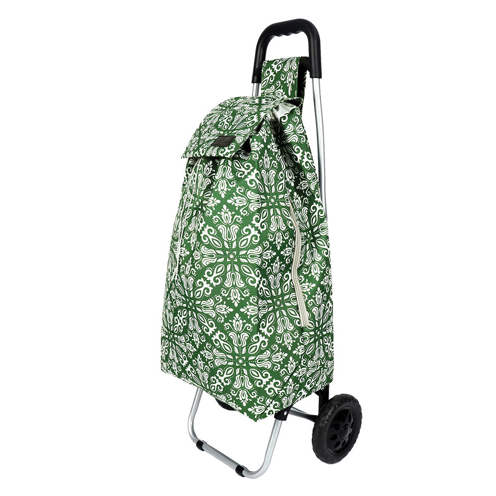 Sachi Sprint Large Everyday Grocery Wheeled Shopping Trolley 45L Bohemian Green