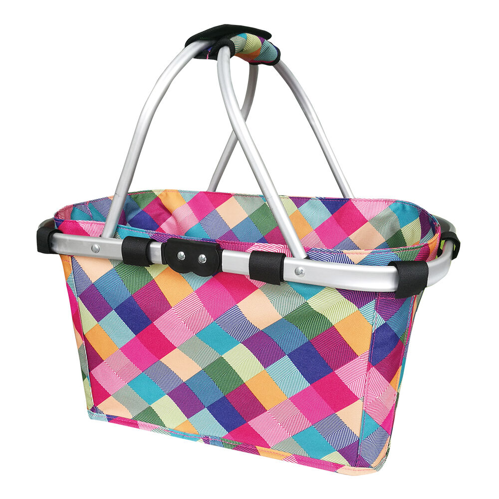 Sachi Two Handle Lightweight Stylish Carry Basket 49x27x25cm Harlequin