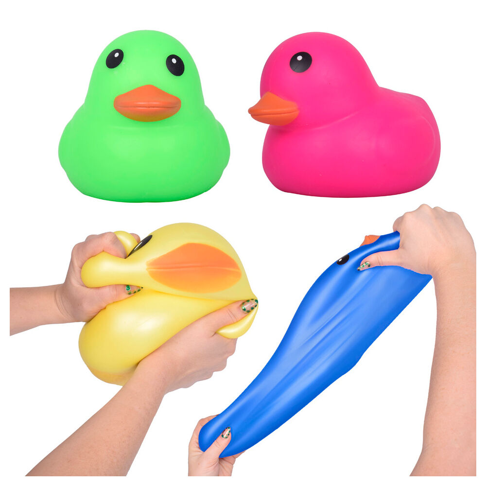 3PK Toymendous Jumbo Squishy Childrens Fidget Ducks Stress Toy 5inch Assorted