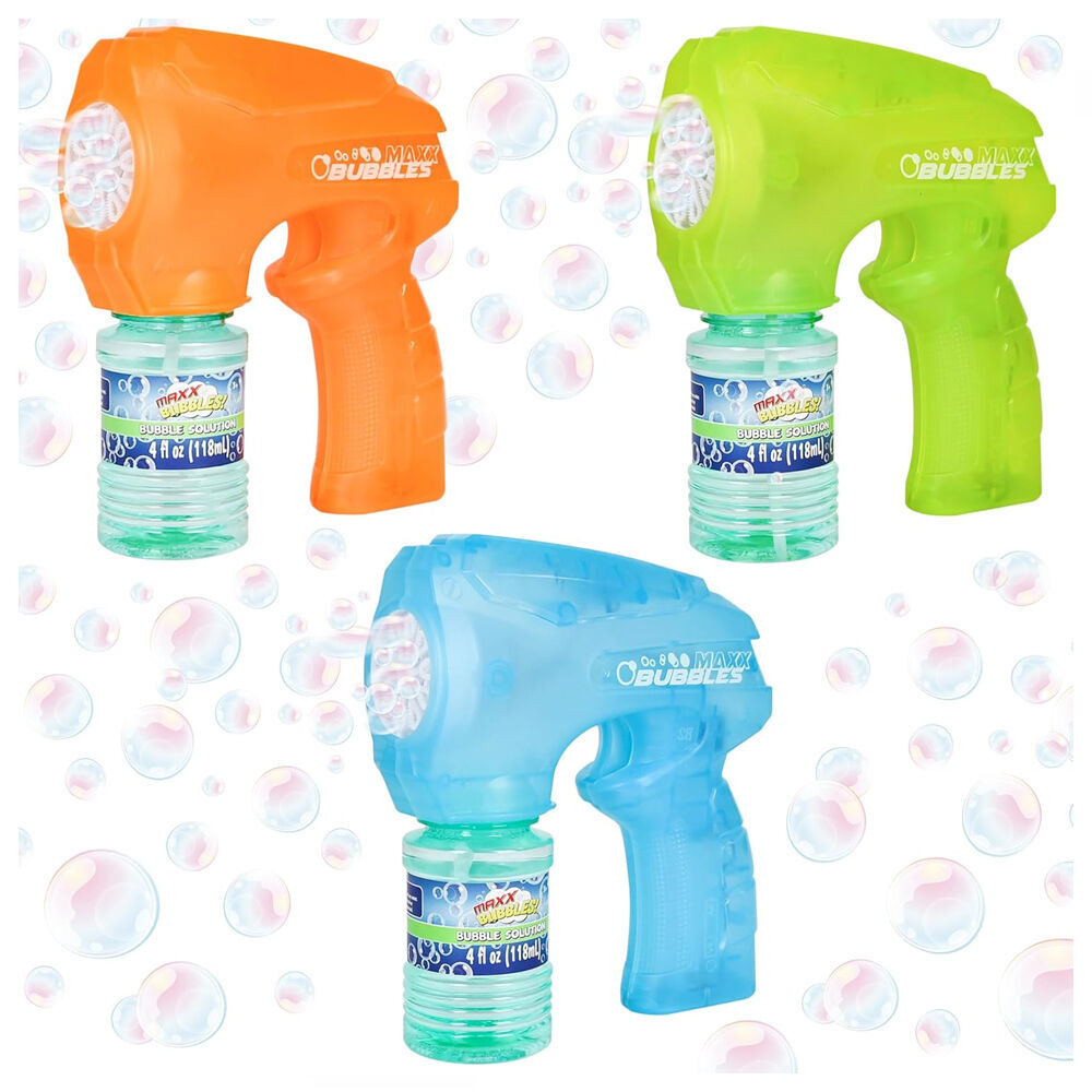 2PK Maxx Bubbles Light Up Bubble Blaster Kids Outdoor Toy Assorted 3y+