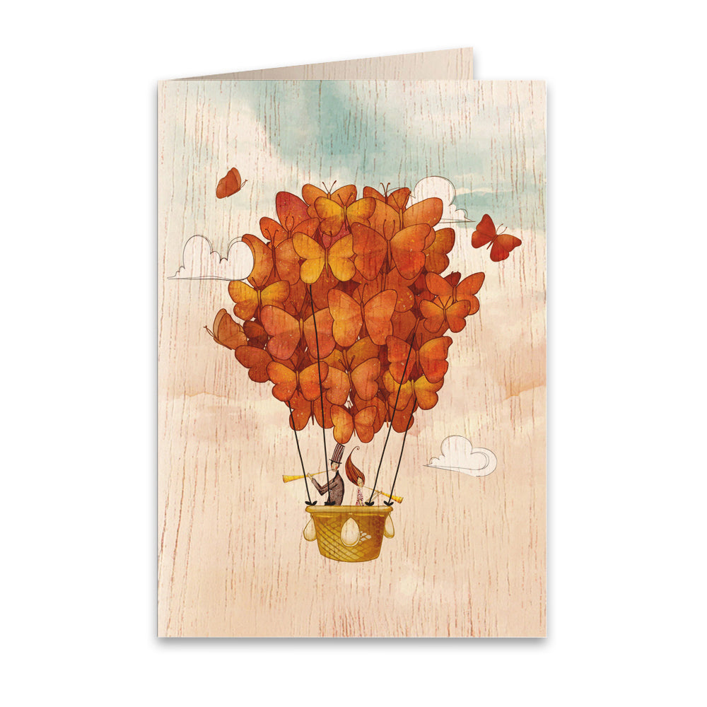 12PK Cozywood Wooden Greeting Card 11x16cm - Together in the Sky