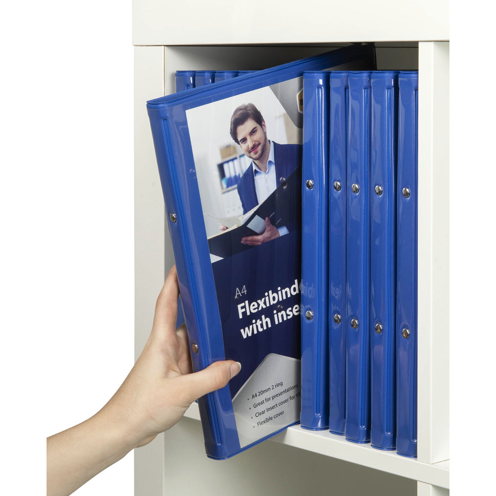 2PK Marbig Professional Flexibinder 2-Ring A4 Binder - Blue