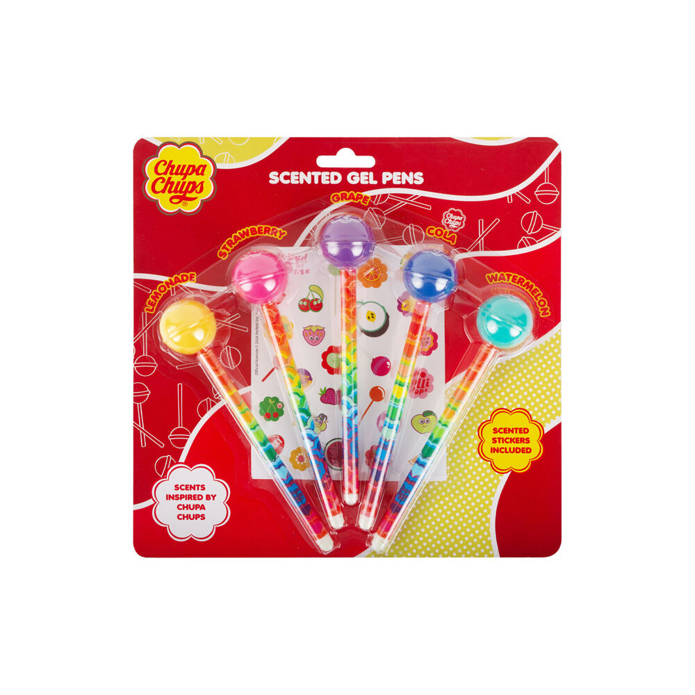 3PK Chupa Chups Colourful Candy Scented Gel Pens Kids School Supply