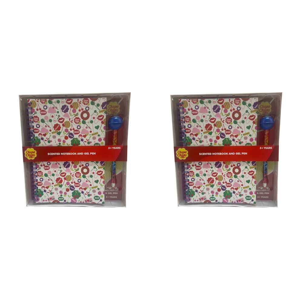 2PK Chupa Chups Candy Scented Notebook & Pen Kids Writing Set