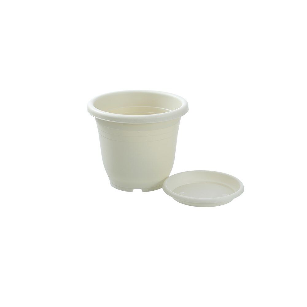 12PK Boxsweden Plastic Planter Pot 24cm w/ Saucer 24.5x24.5x20.5cm Assorted