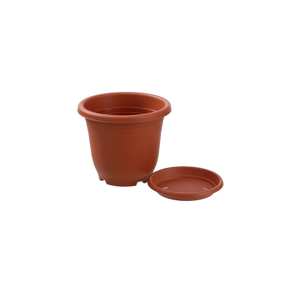 12PK Boxsweden Plastic Planter Pot 24cm w/ Saucer 24.5x24.5x20.5cm Assorted