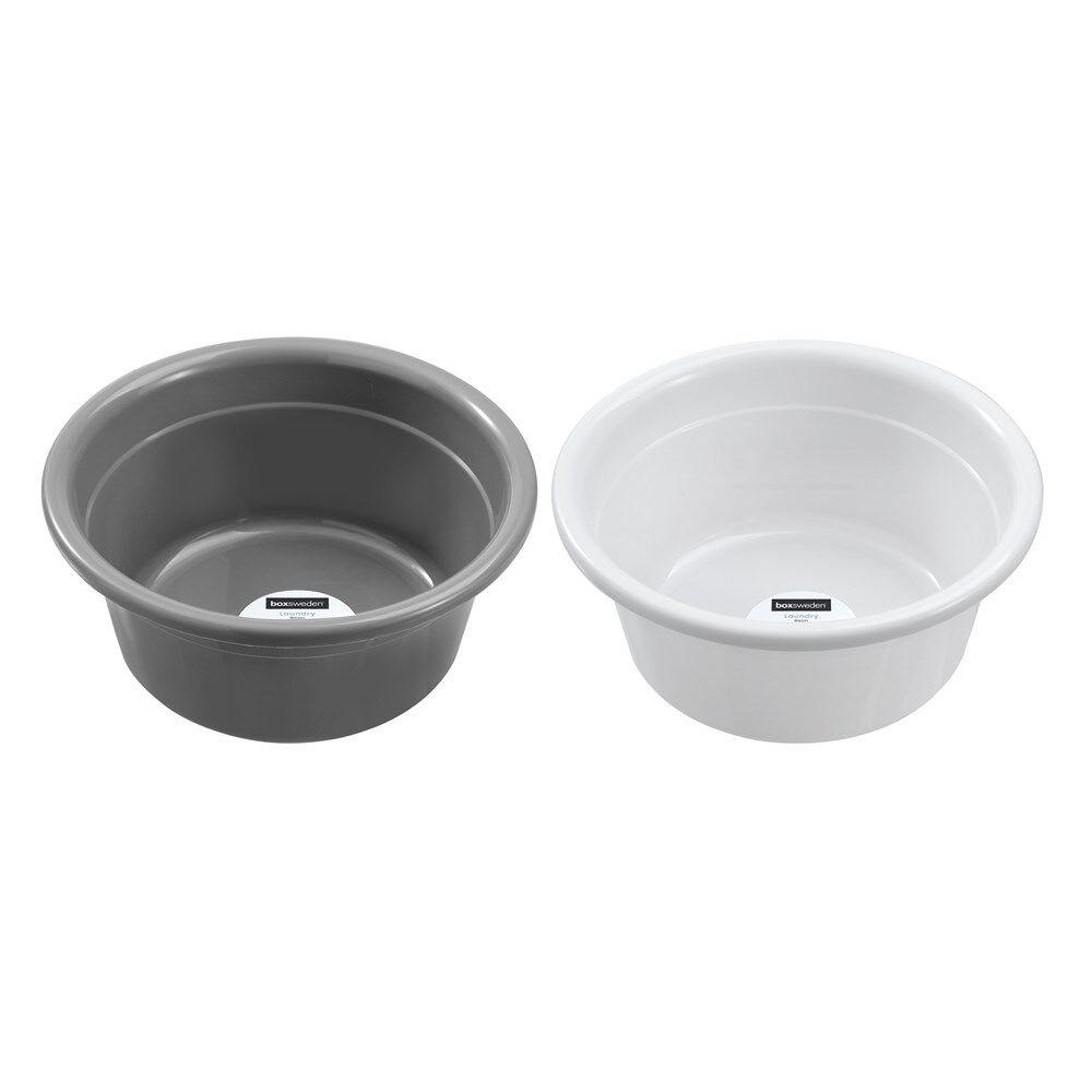 12PK Boxsweden Laundry Multipurpose Basin Versatile Round 14L 39.5cm 2 Assorted