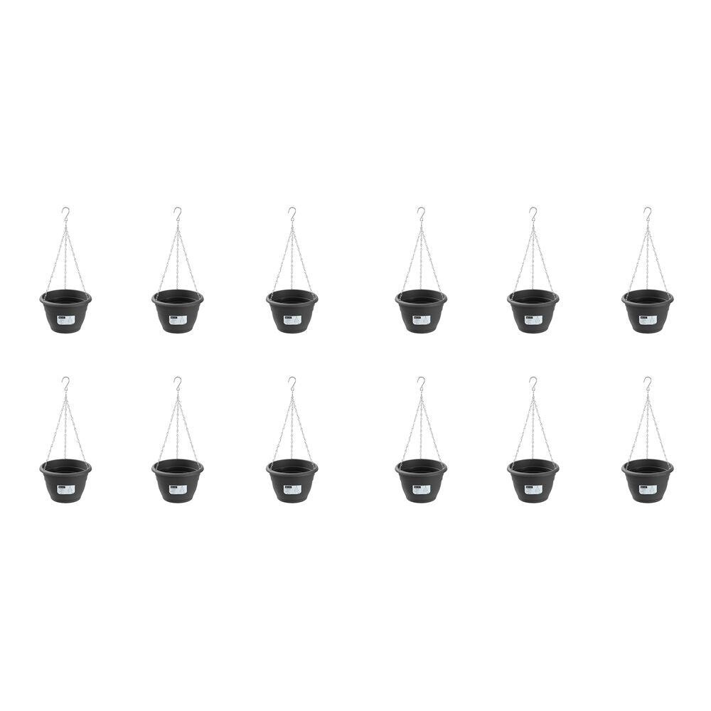 12PK Boxsweden Classic Plastic Easy Lightweight Hanging Planter 24cm Assorted