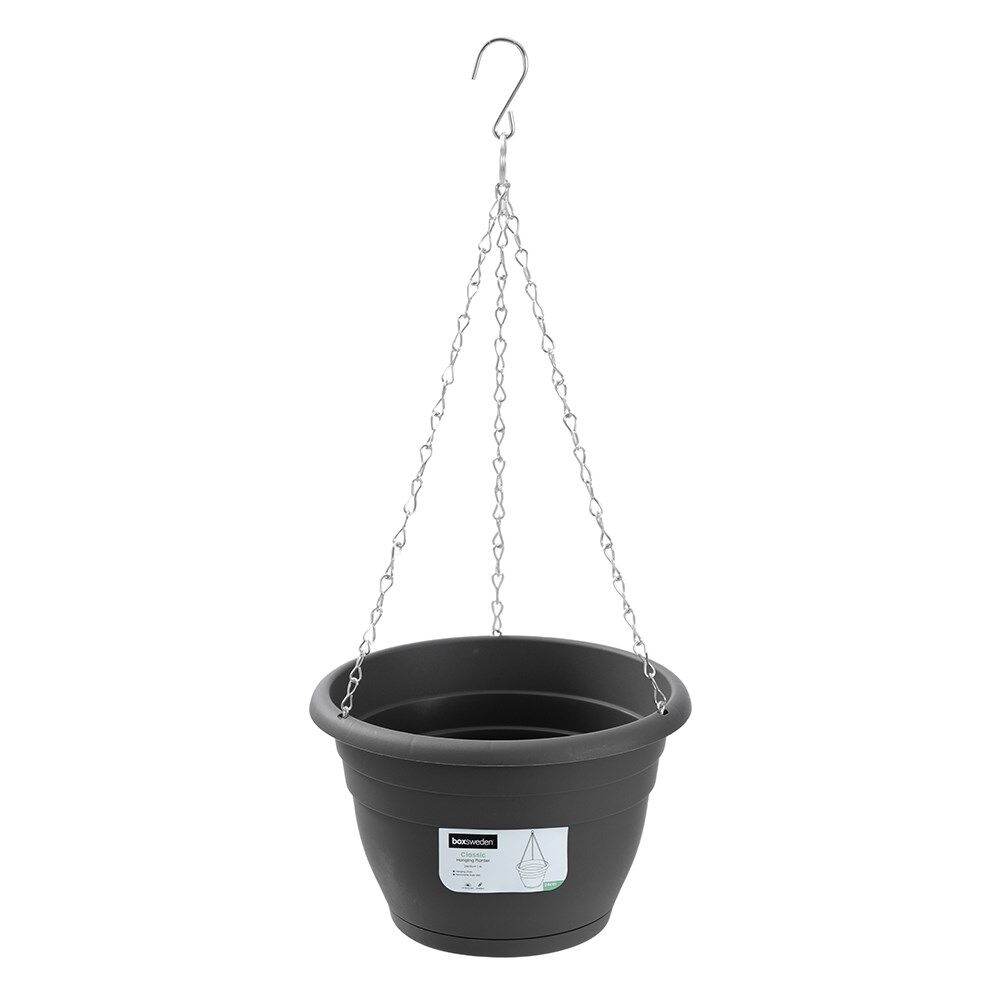 12PK Boxsweden Classic Plastic Easy Lightweight Hanging Planter 24cm Assorted