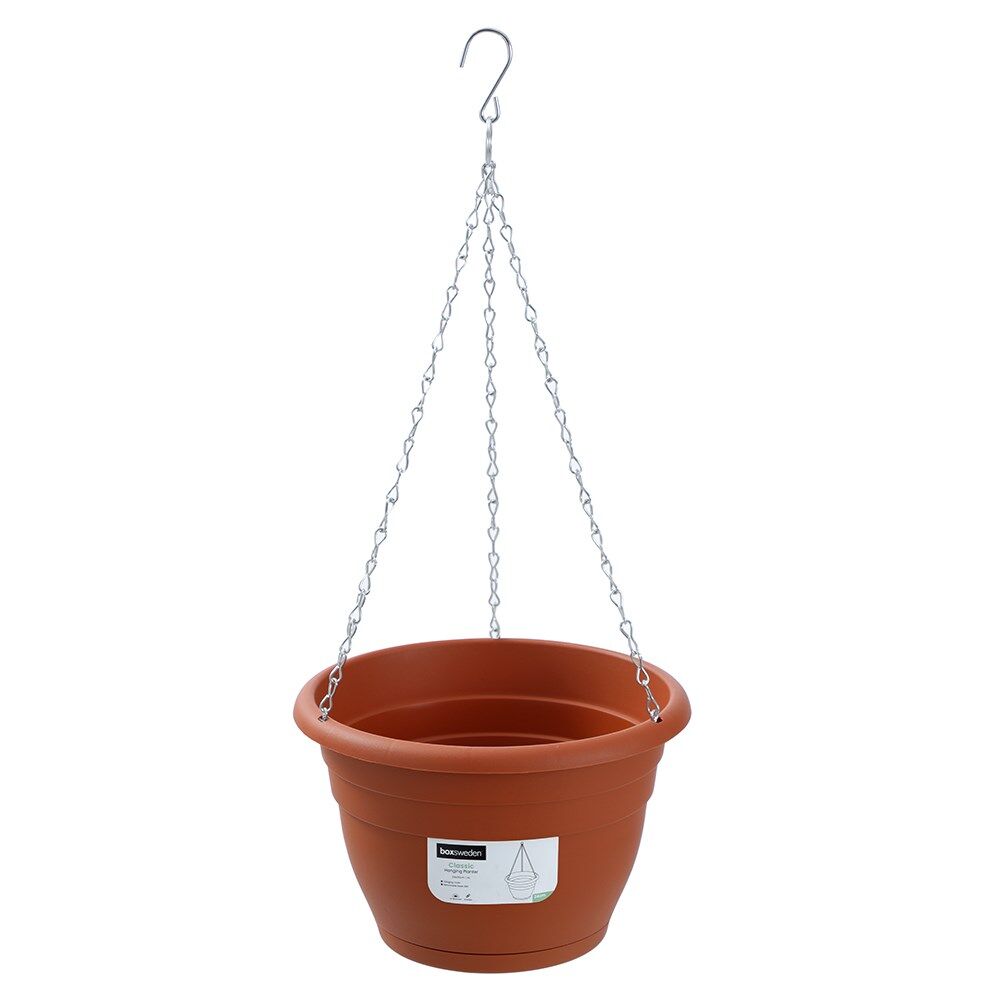 12PK Boxsweden Classic Plastic Easy Lightweight Hanging Planter 24cm Assorted