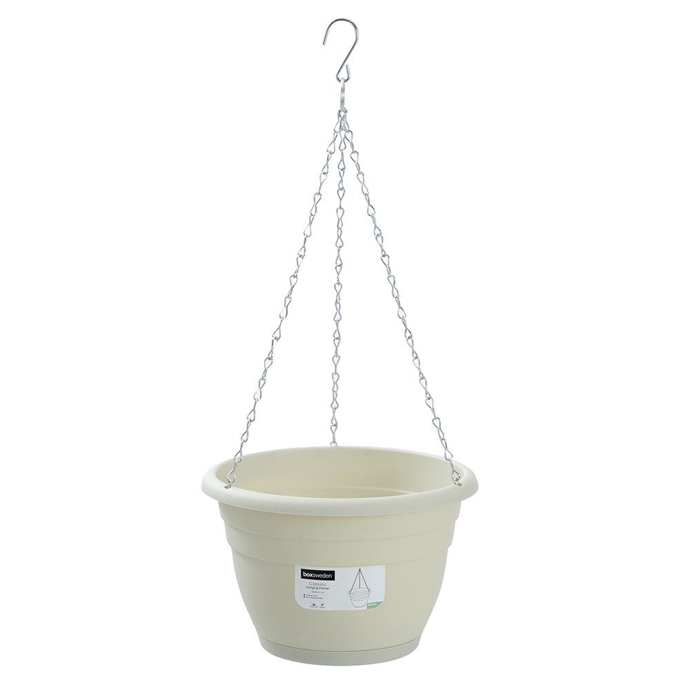 12PK Boxsweden Classic Plastic Easy Lightweight Hanging Planter 24cm Assorted