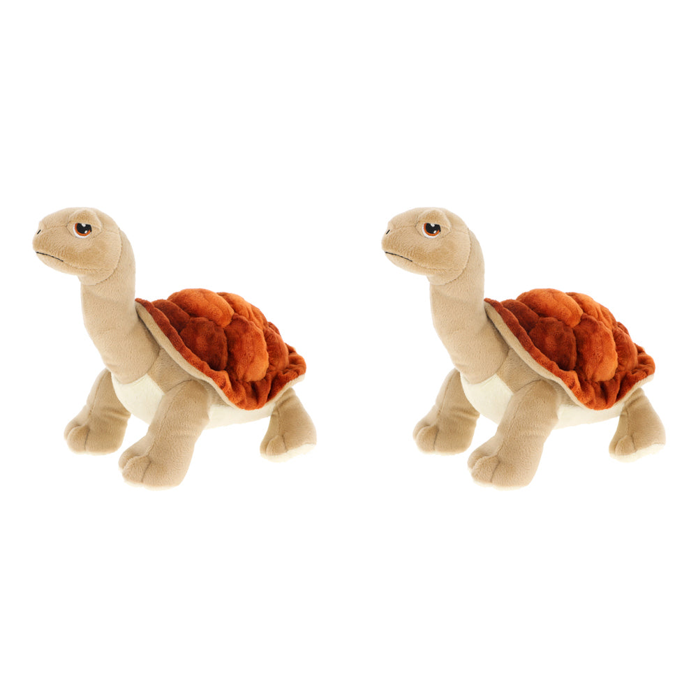2PK Keeleco Tortoise Soft Stuffed Plush Kids Toy 25cm - Brown 3+