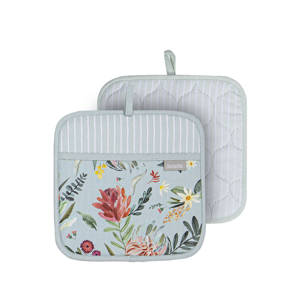 2pc Ladelle Esperance Pot Holder Heat Resistant Kitchen Glove Washable
