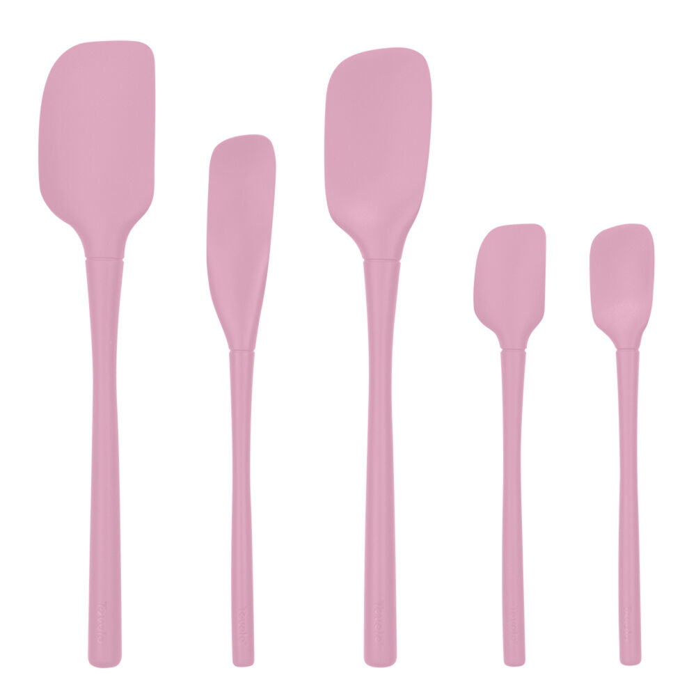 5pc Tovolo Flex-Core All Silicone Flexible Spatula Spoon Set Pink Sorbet