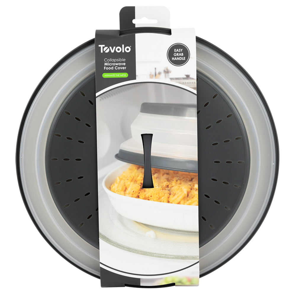 2PK Tovolo Microwave Collapsible Food Cover Round - Charcoal