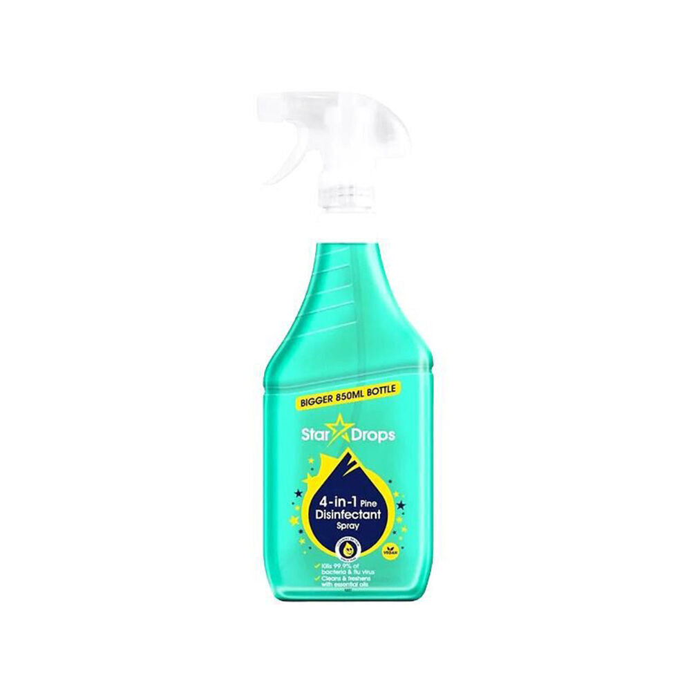 6PK Stardrops Disinfectant 4in1 Pine Scented Surface Cleaner 850ml