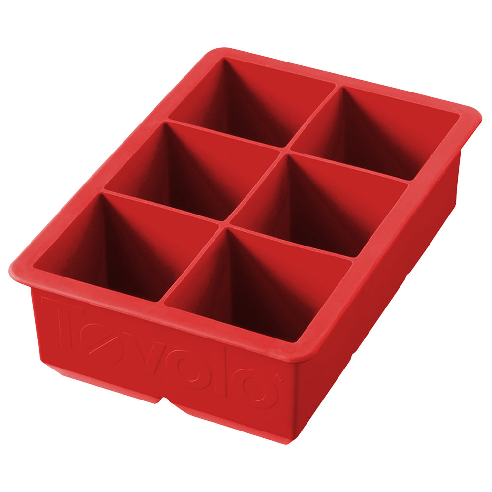 2PK Tovolo Silicone King Cube Ice Tray Cubes - Apple Red