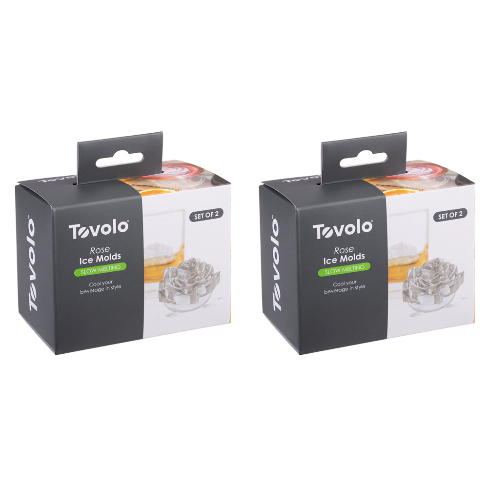 4pc Tovolo Novelty Rose Ice Mould Set w/ Cap - Charcoal
