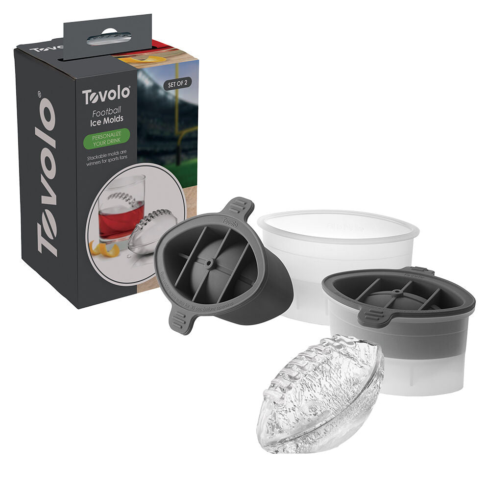 2pc Tovolo Sports Range Durable Novelty Freezer Ice Mould Set Football