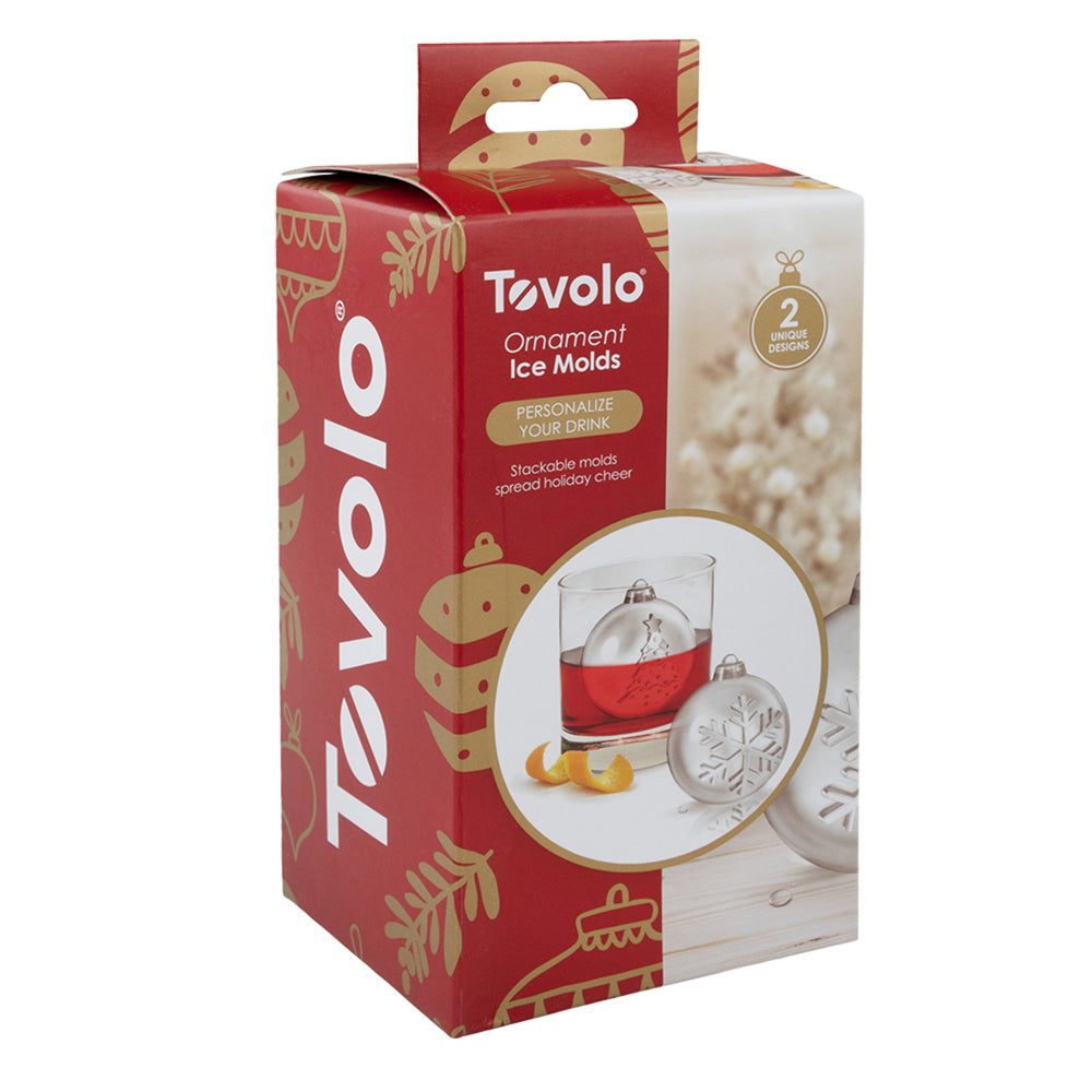 4pc Tovolo Ornamental Ice Mould Set w/ Silicone Cap - Tree & Snowflake