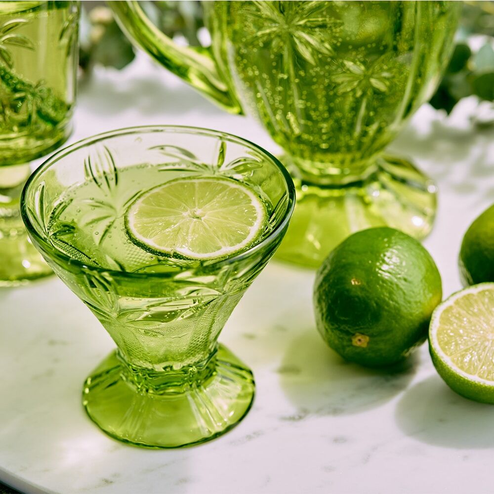 8pc Annabel Trends Cocktail Glass Palm Tree 270ml Cup Set - Green